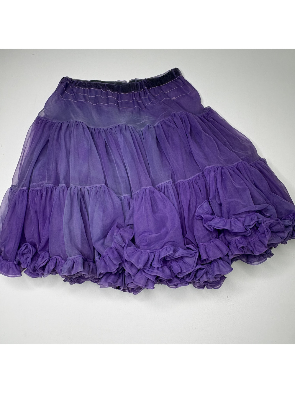 Vintage Purple Tiered Ruffle Tulle Tutu Mini Skirt